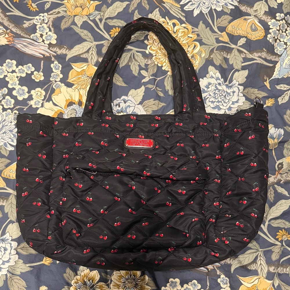 Marc By Marc Jacobs Black Tote with Red Cherry Accents